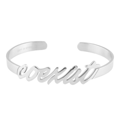 silver coexist cuff bracelet