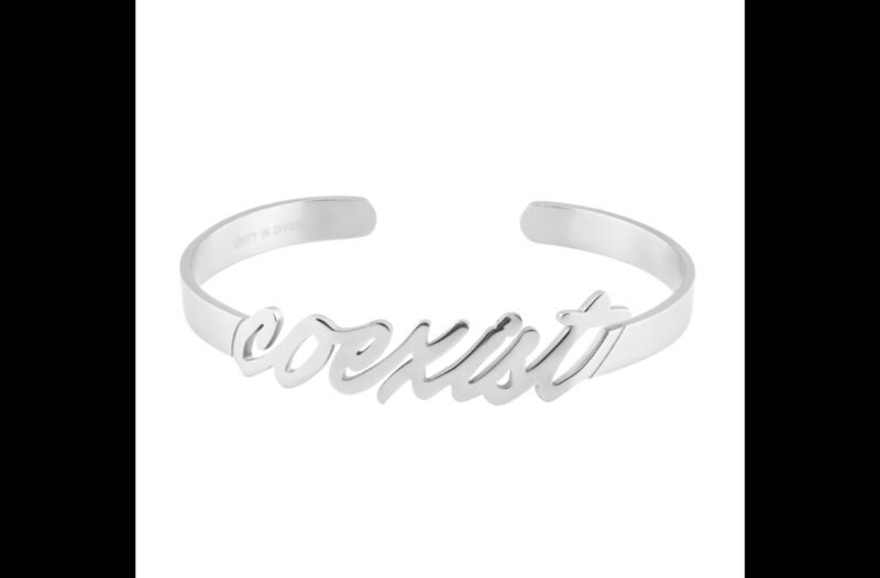 silver coexist cuff bracelet